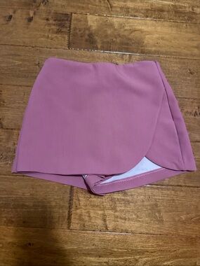 Zara pink wrap-front skort.
